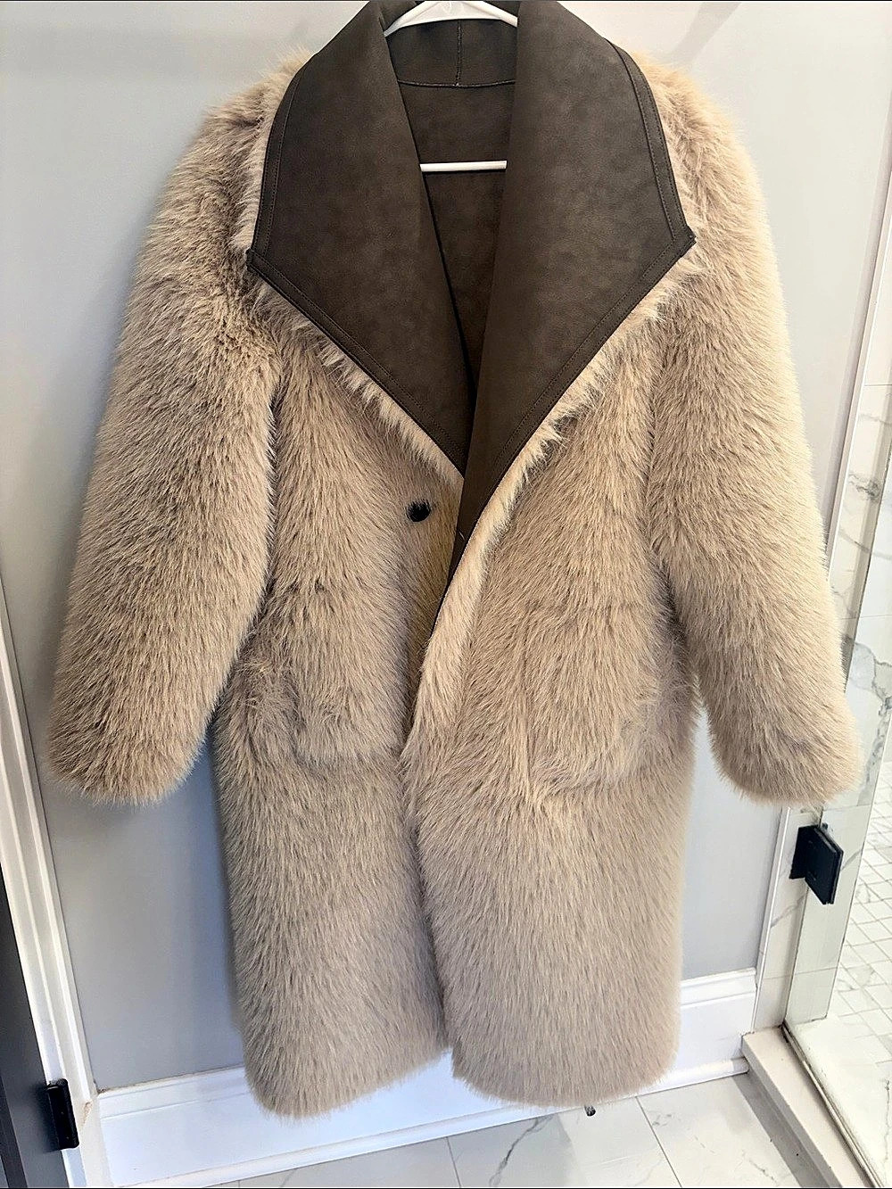 Zara Reversible Brown & Cream Teddy Coat Like New